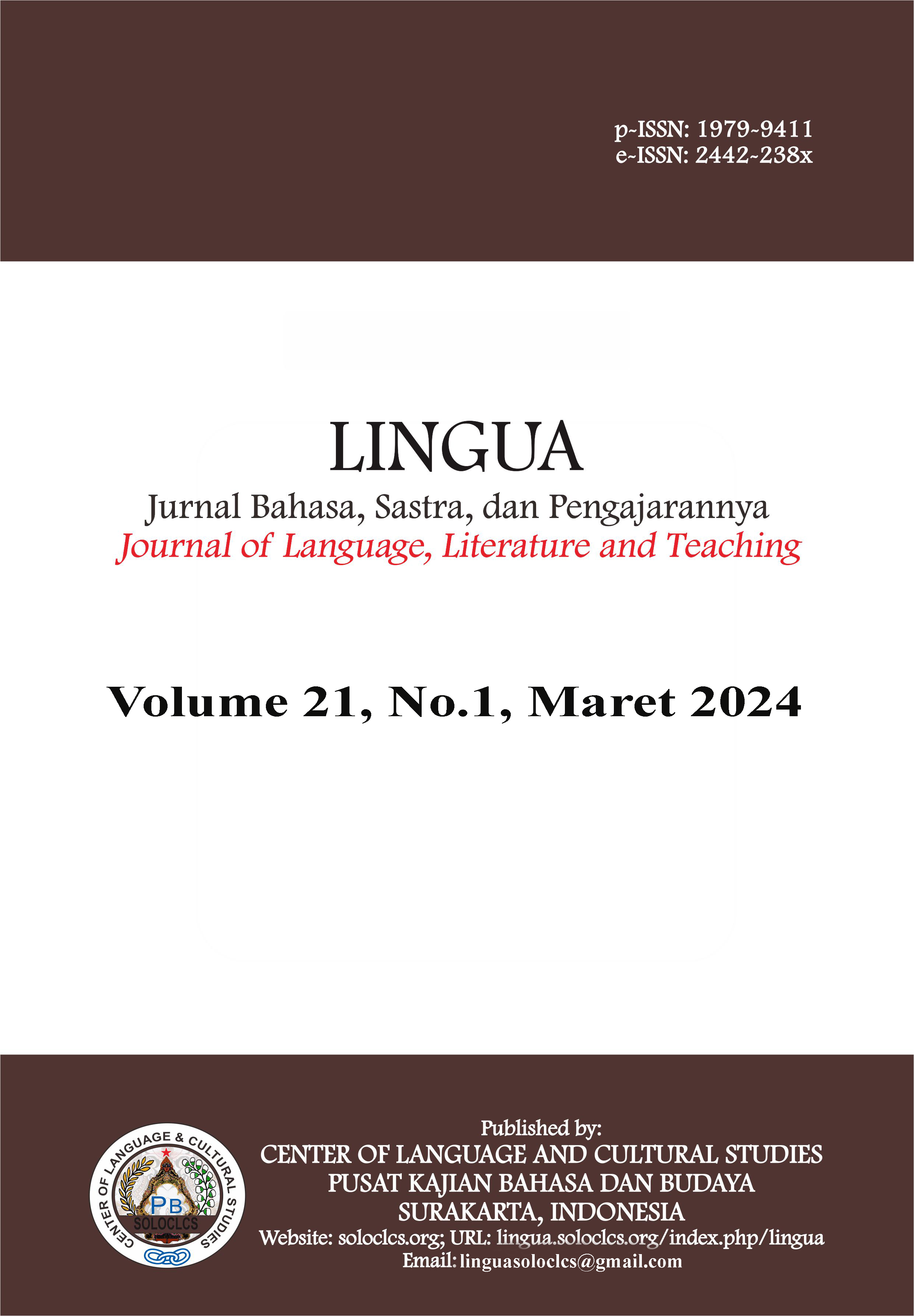 LINGUA : Jurnal Bahasa, Sastra, dan Pengajarannya